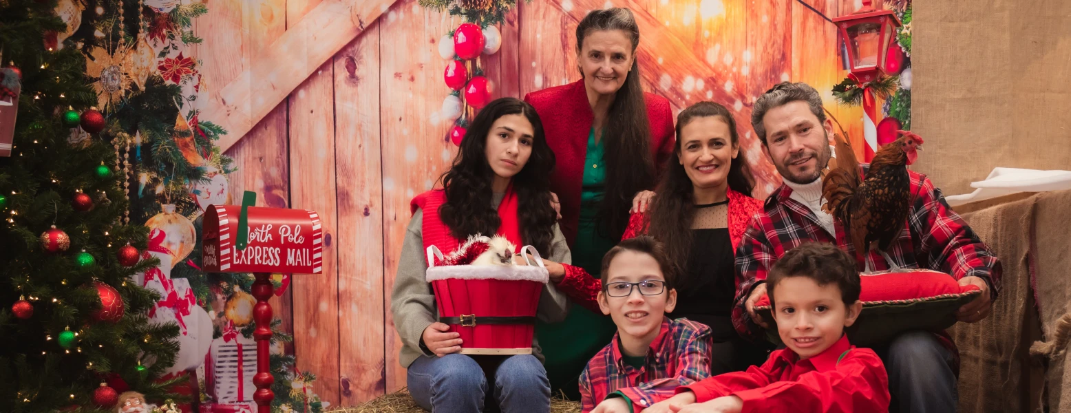 Família em ensaio de Natal